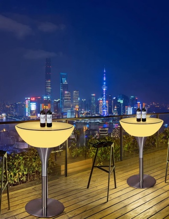 Стол светящийся круглый на металическом основании 80х80х96 Стол светящийся круглый на металическом основании 80х80х96