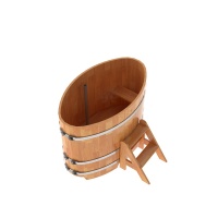 Купель овальная из сращенных ламелей лиственницы 0,80х1,42