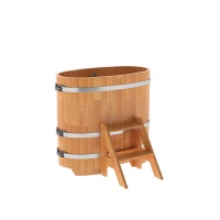 Купель овальная из сращенных ламелей лиственницы 0,59х1,06