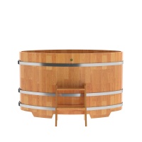 Купель овальная из сращенных ламелей лиственницы 0,95х1,60