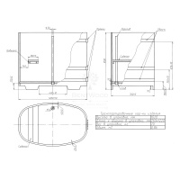 Купель овальная из сращенных ламелей лиственницы 0,76х1,16