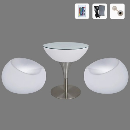 Комплект светящейся мебели Стол+2 стула V10 Комплект светящейся мебели Стол+2 стула V10